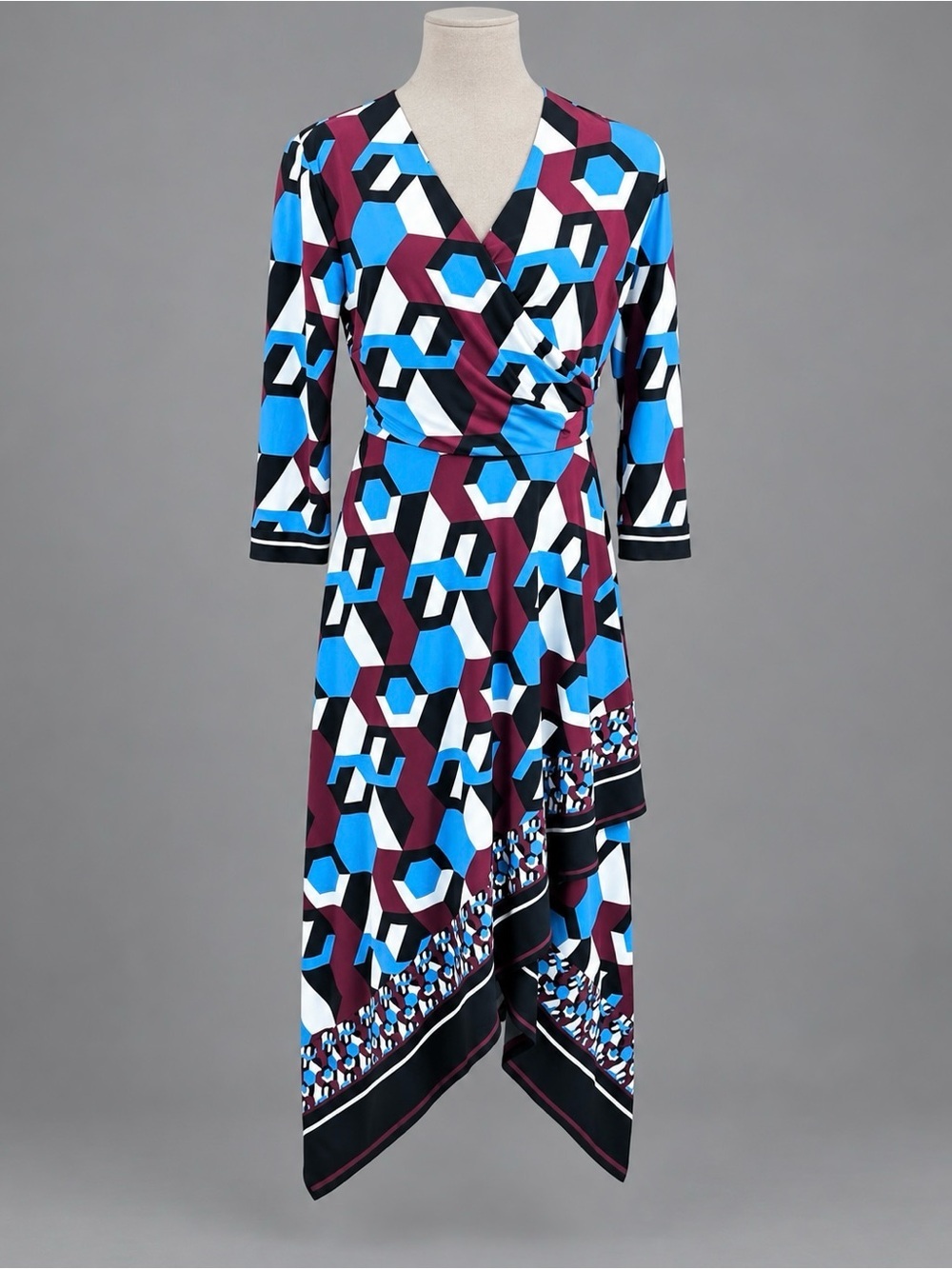 Vibrant geometric pattern, Inc. international concepts, petite medium dr…